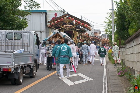 益子祇園祭渋滞屋台の写真