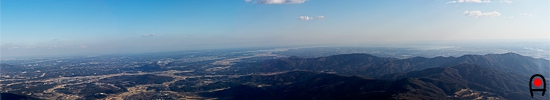 筑波山の女体山山頂からの眺めの写真