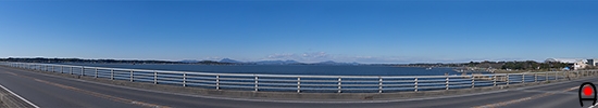 霞ヶ浦大橋から霞ヶ浦北側の眺め