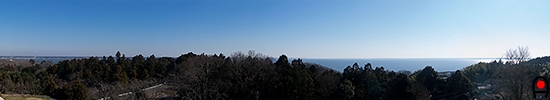 かすみがうら市郷土資料館から霞ヶ浦の眺めの写真