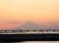 牛込海岸からの富士山の写真