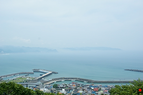 魚見塚展望台から勝浦方面の写真
